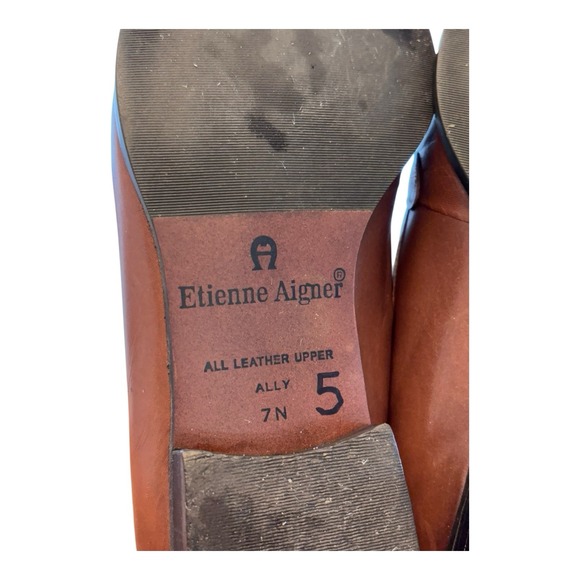 Vintage Etienne Aigner Womens 7 N Tassel Loafers Woven Brown‎ Leather Made Spain - Picture 12 of 13